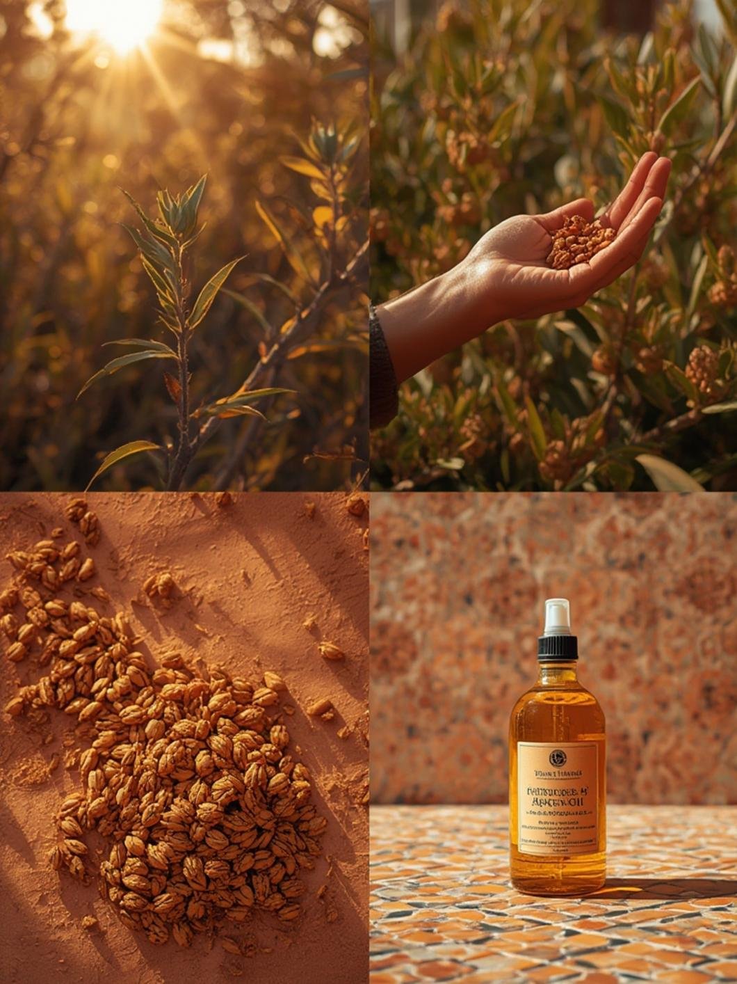 Proceso de plantación de semillas de argán